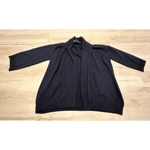 Parrish LA Women Small Cardigan Sweater Open Front Navy Blue